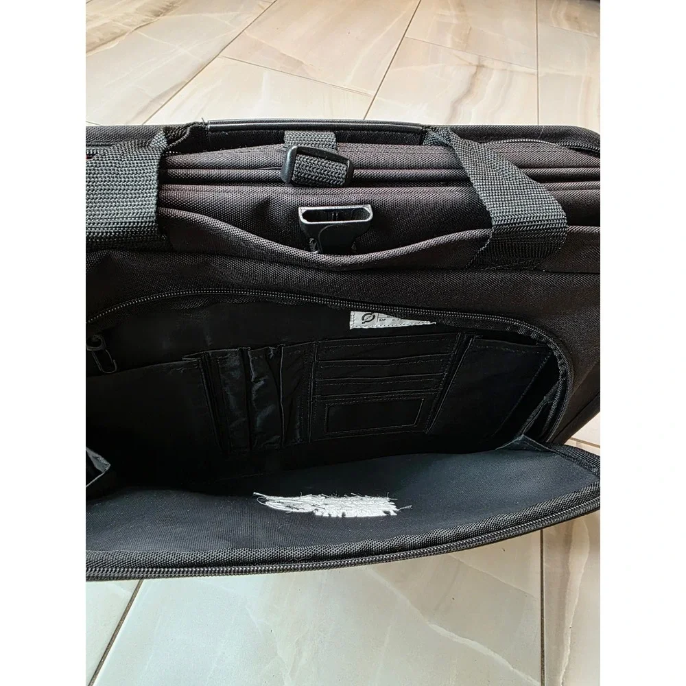 Waddell & Reed Black Laptop Messenger Bag Briefcase Canvas Professional W1 - Picture 9 of 16